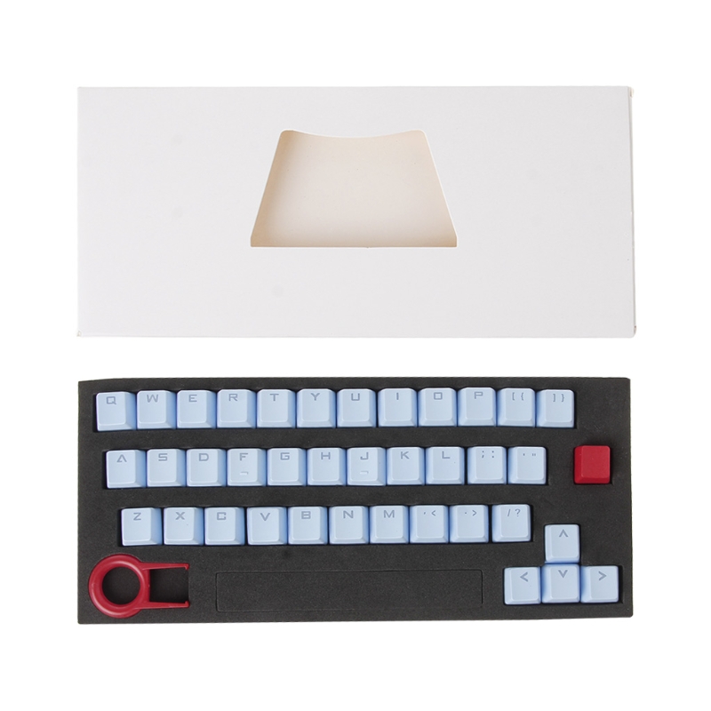 PBT 37 Toetsen Double shot Translucidus Backlit Keycaps voor Mechanische Toetsenbord: Blauw