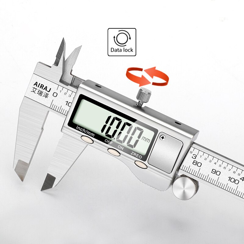 AIRAJ High-precision Digital Caliper Stainless Steel Long Waterproof Vernier Caliper Level Multi-function Measuring Tool