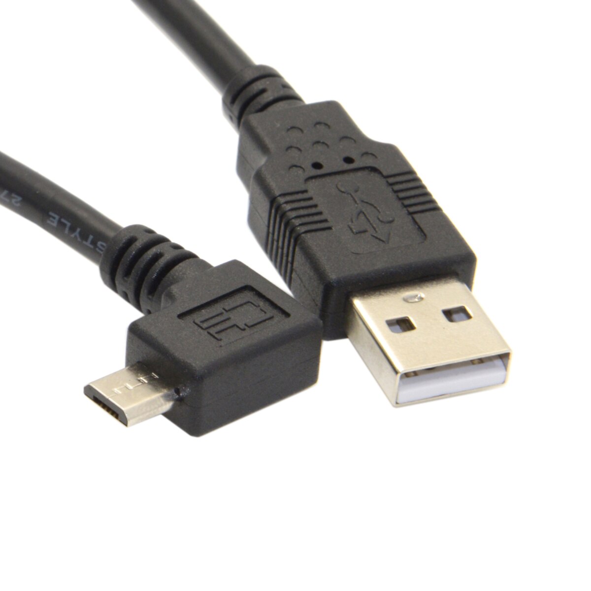 CableCC CY 5 meters 16ft Left Angled 90 Degree Micro USB Male to USB 2.0 Data Charge Cable for Cell Phone & Tablet