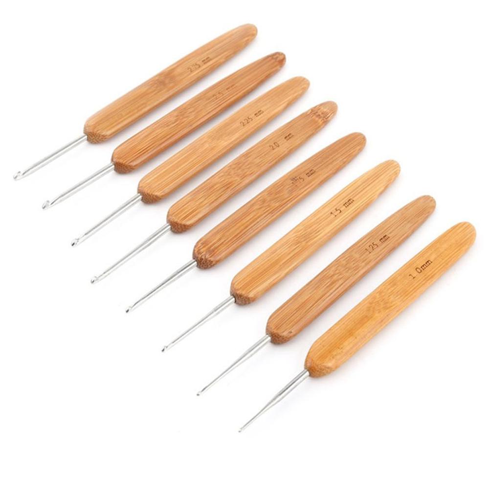 20 pièces Crochet ensemble de crochets, 1-10mm bambou Crochet crochets aiguilles tisser pull aiguilles à tricoter bricolage fait à la main artisanat couture accessoire