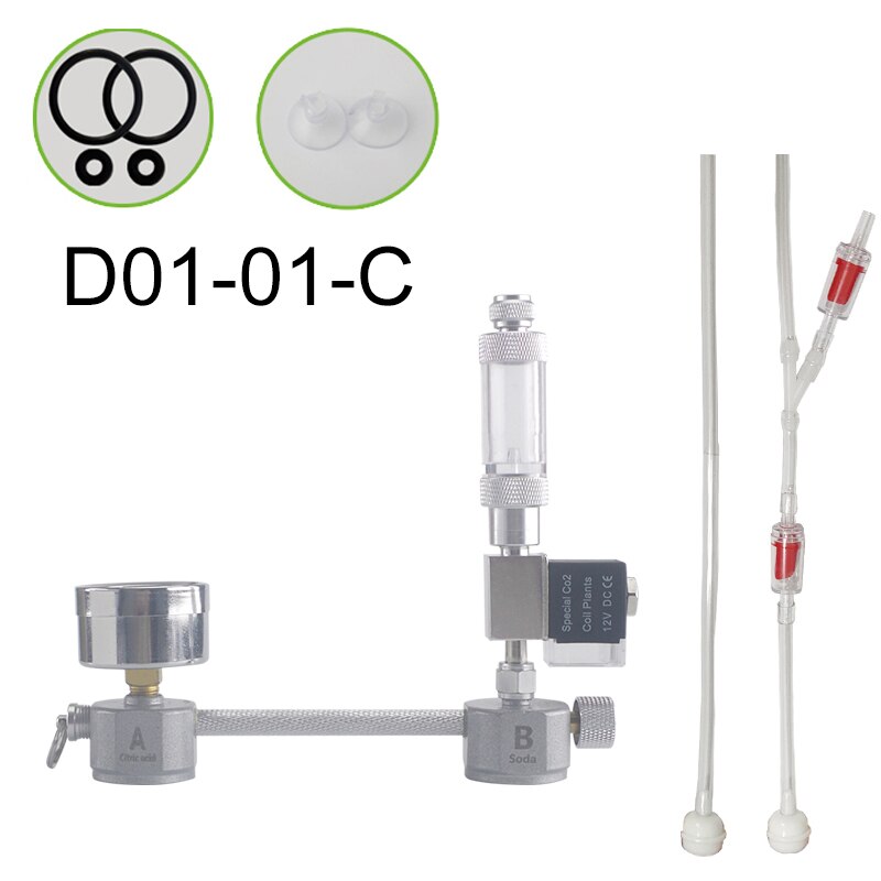 Akvarium diy  co2 generator system kit med magnetventil bobletæller til planter akvarium fisketank tilbehør: D01-01- c