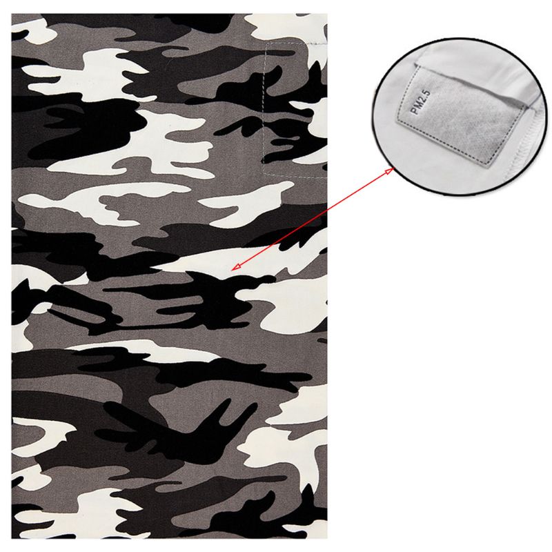 Unisex Neck Gaiter Scarf with Filter Pocket Tube Bandana Motorcycle Half Face Cover Outdoor Cycling Sunscreen Magic Mask: Camo 1