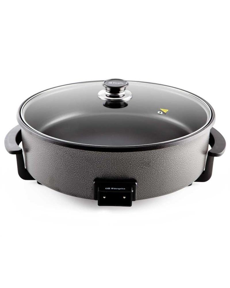 OLLA PAELLERA ORBEGOZO PZ 8100 - 1500W - Ø40CM - FONDO 9CM - TERMOSTATO CON TEMPERATURA REGULABLE - TAPA CRISTAL CON VALVULA SEG