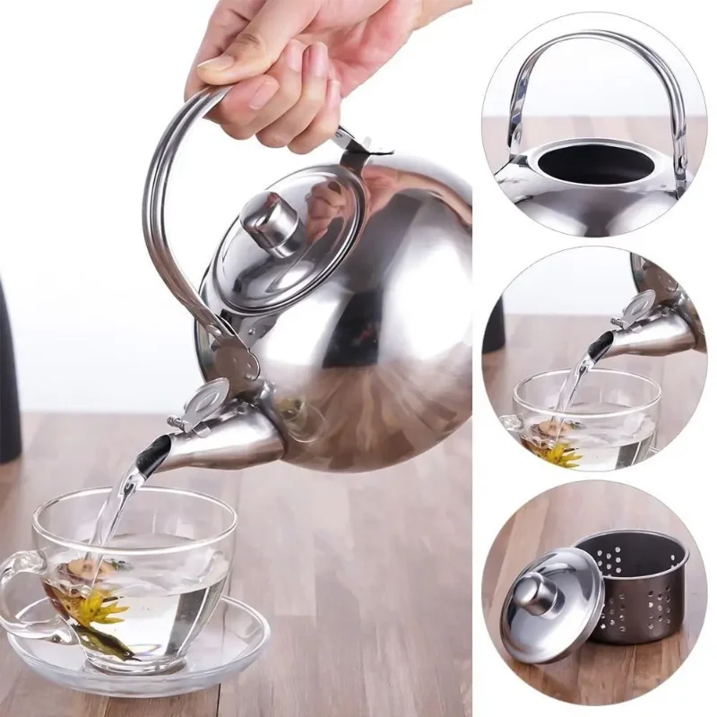 Bollitore per acqua in acciaio inossidabile Teiera con filtro infusore Bollitore per caffè verde Oolong Tè brocca casa ufficio Tè caffè utensili Pentole
