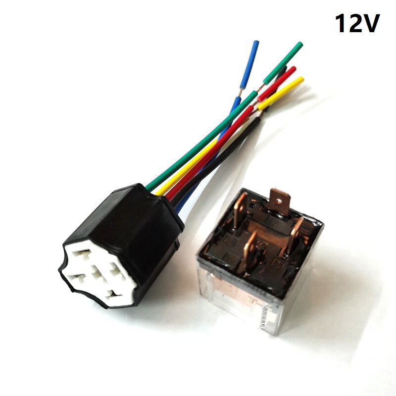 Car Transparent SPDT 80A Relay 4Pins 5Pins 12 Volt coil DC 24V Ceramic Relay Wiring Harness Socket Plug: 12V 80A 4Pins