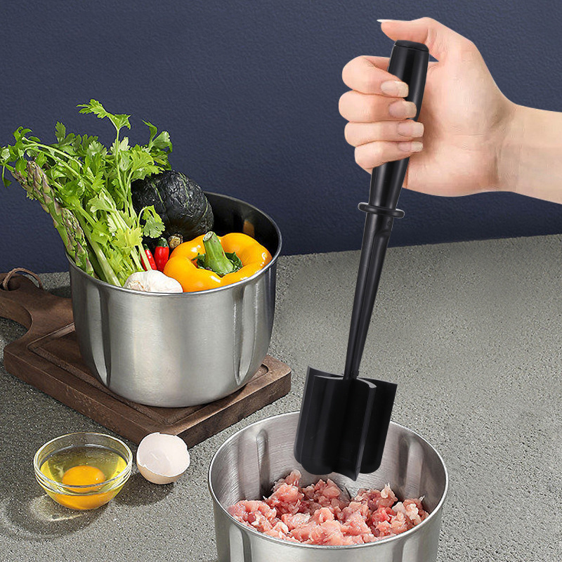 Keuken Vleeshakselaar Gemalen Rundvleesstamper Mengen, Slijpen en Stampende Spatel Vleesschraper voor het Gehakt
