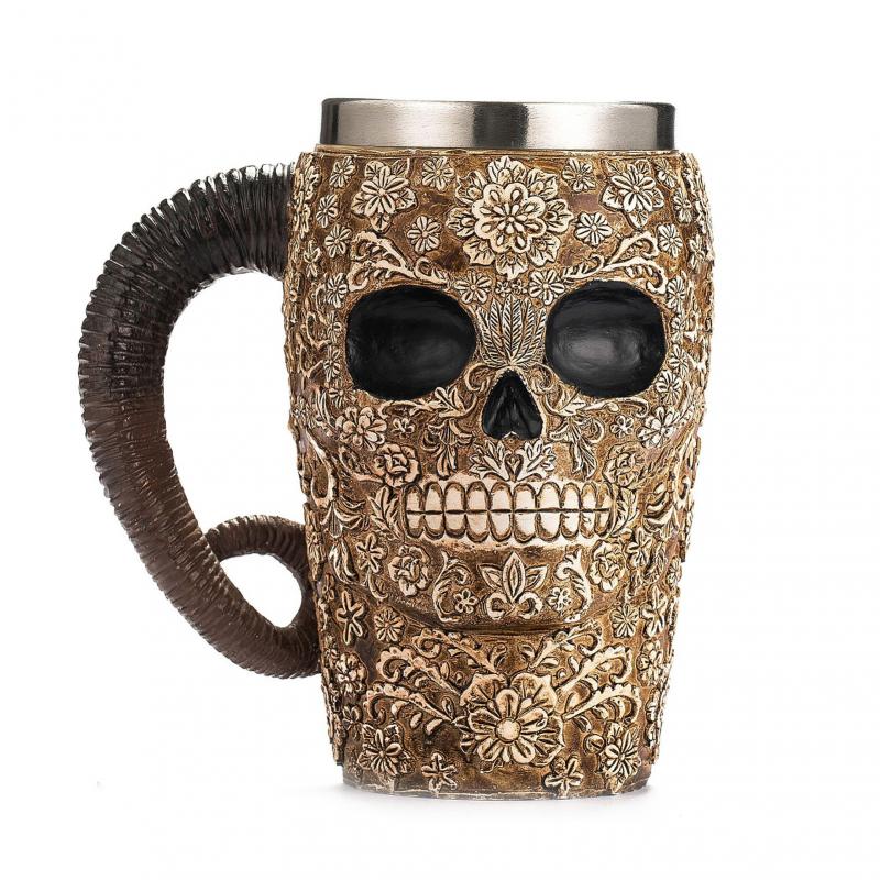 Retro Beer Cup Skull Mug Espresso Coffee Cup Set Handmade Beer Mug Tea Glass Whiskey Glass Cups Drinkware: 02