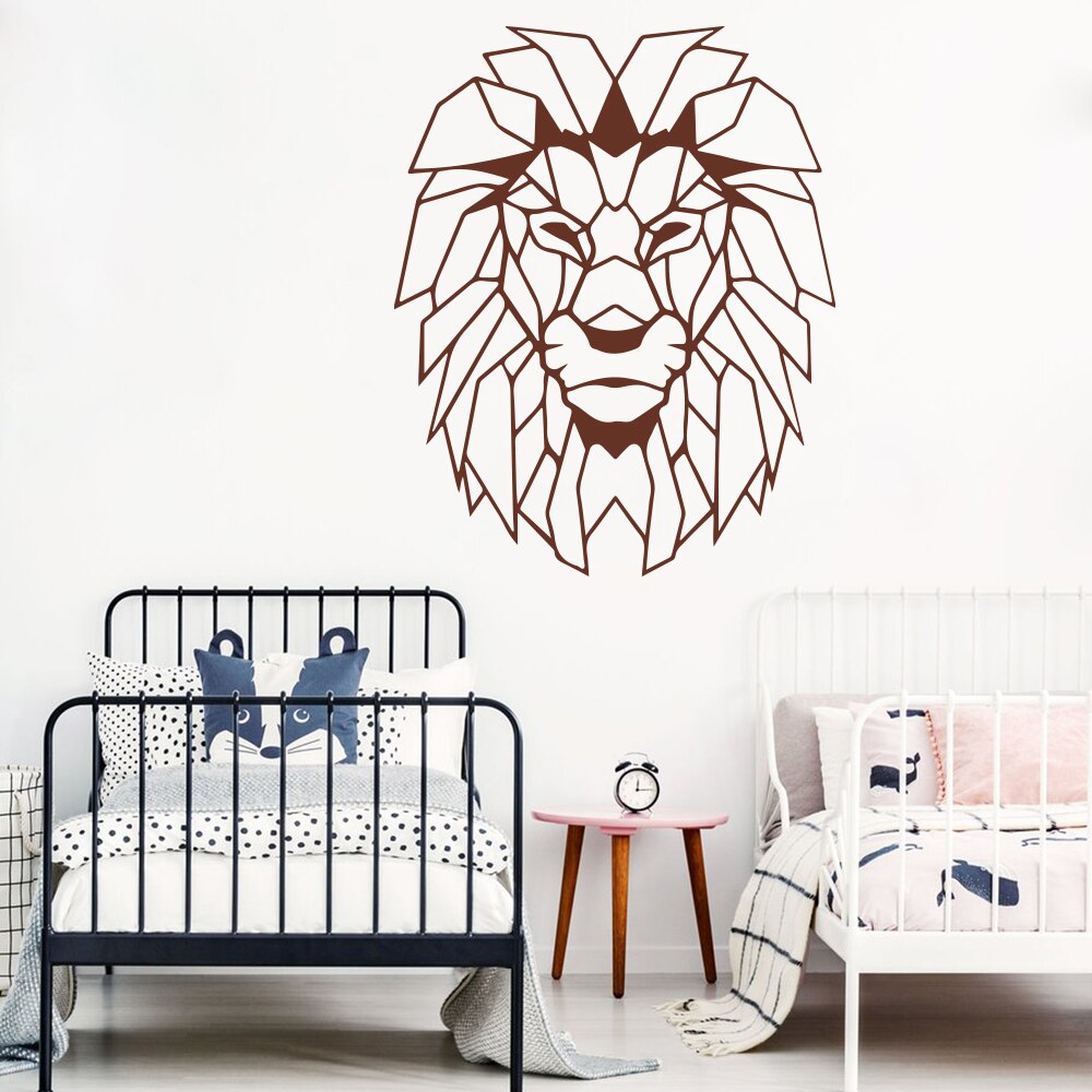 Geometriske klistremerker afrika løvehode veggdekor barnehage barnerom tegneserie dyr jungel veggklistremerke soverom vinyl dekor  j240