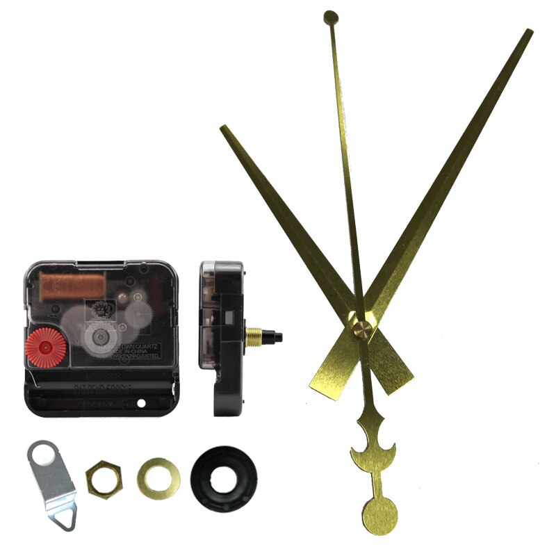 12888 Mute Clock Movement with Long Gold Hands for часы настенные большие 16 inch Wall Clock Replace Accessories with Metal Hook
