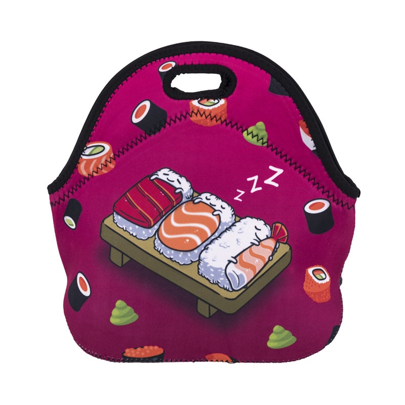 Thermal Insulated 3d Print Neoprene Lunch Bag for Man Women Kids Lunch Bags Cooler Insulation Lunch Box Food Bag: F