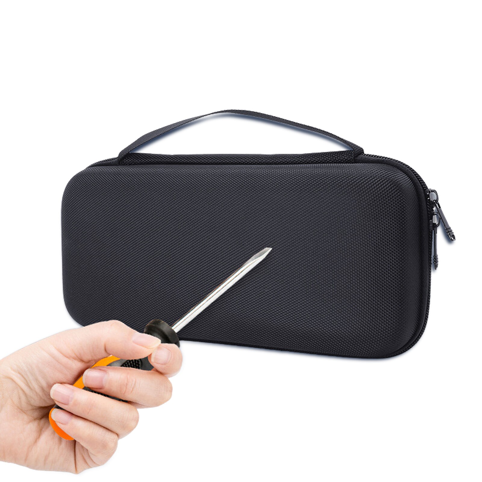 EVA Hard Storage Pouch Shockproof Carrying Case Portable Cable Storage Bag Black Impact Resistant Travel Carrying Bag Mesh Inner