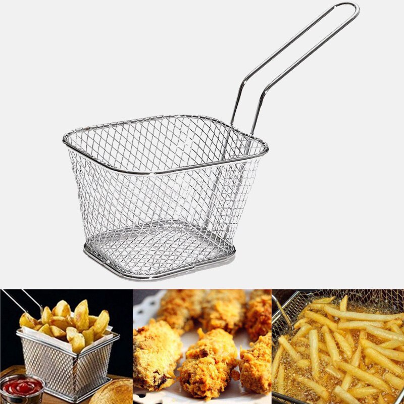 Mini Frieten Mand Zeef Mini Franse Friteuses Mand Netto Mesh Fries Chip Keuken Tool Rvs Friteuse Thuis