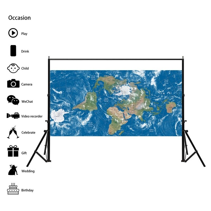 120*60cm The World Map Non-woven Canvas Painting Wall Art Poster and Prints School Supplies Living Room Home Decoration