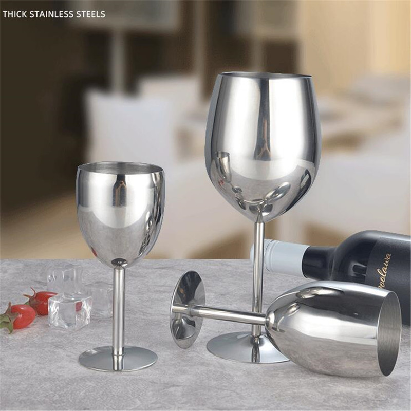 1pcs Stainless Steel Wine Glasses All-steel Goblet Metal Wine Glas Wineglass Bar Champagne Cocktail Drinking Cup Party Supplies