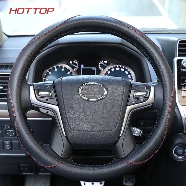 leather car steering wheel cover for toyota LAND CRUISER Land Cruiser 200 Prado 150 120 automobile