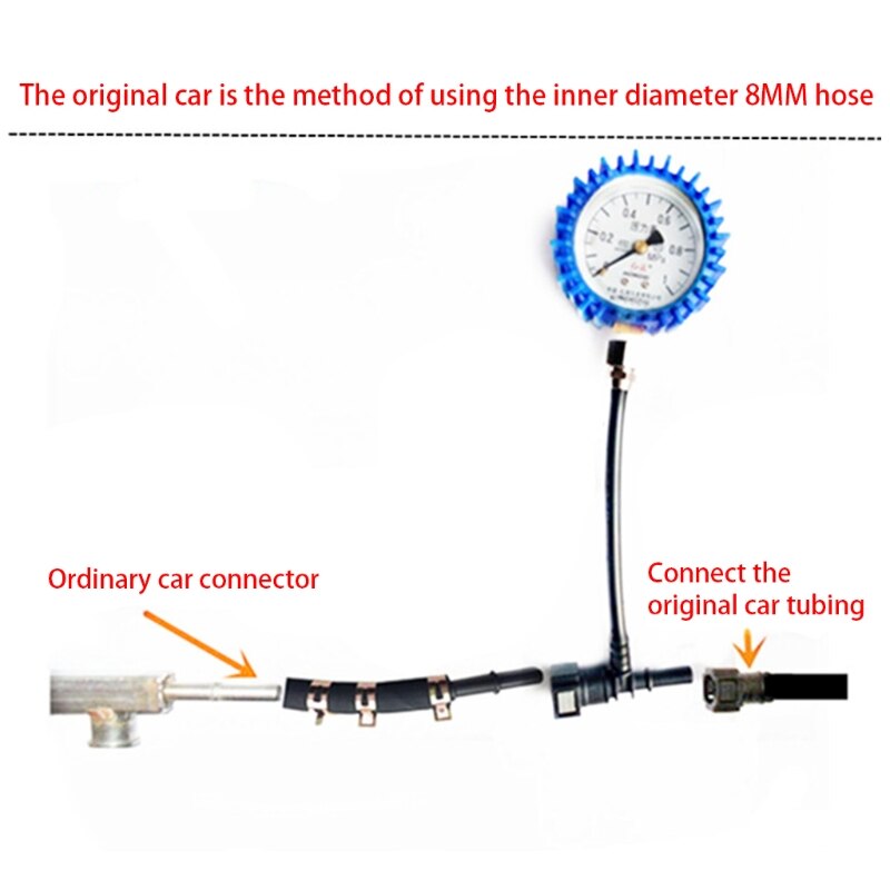 Motorcycle Car Fuel Pressure Gauge Car Gasoline Pressure Gauge Meter Tester Tool