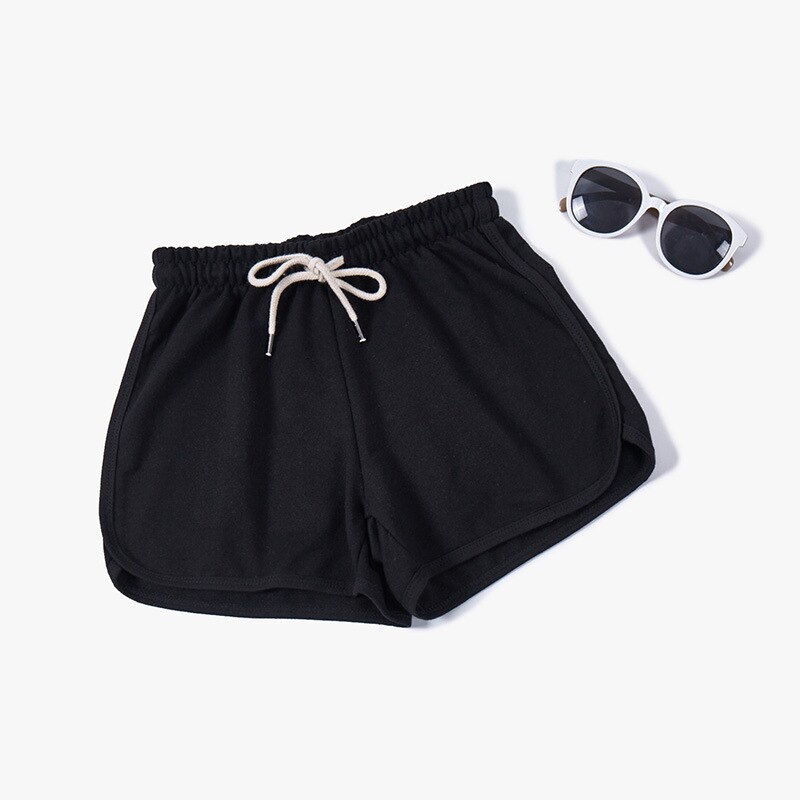 Kvinder bukser piger pyjamas shorts nattøj kort løst pyjamas sommer loungewear ensfarvet teenage sovebukser: Sort / L