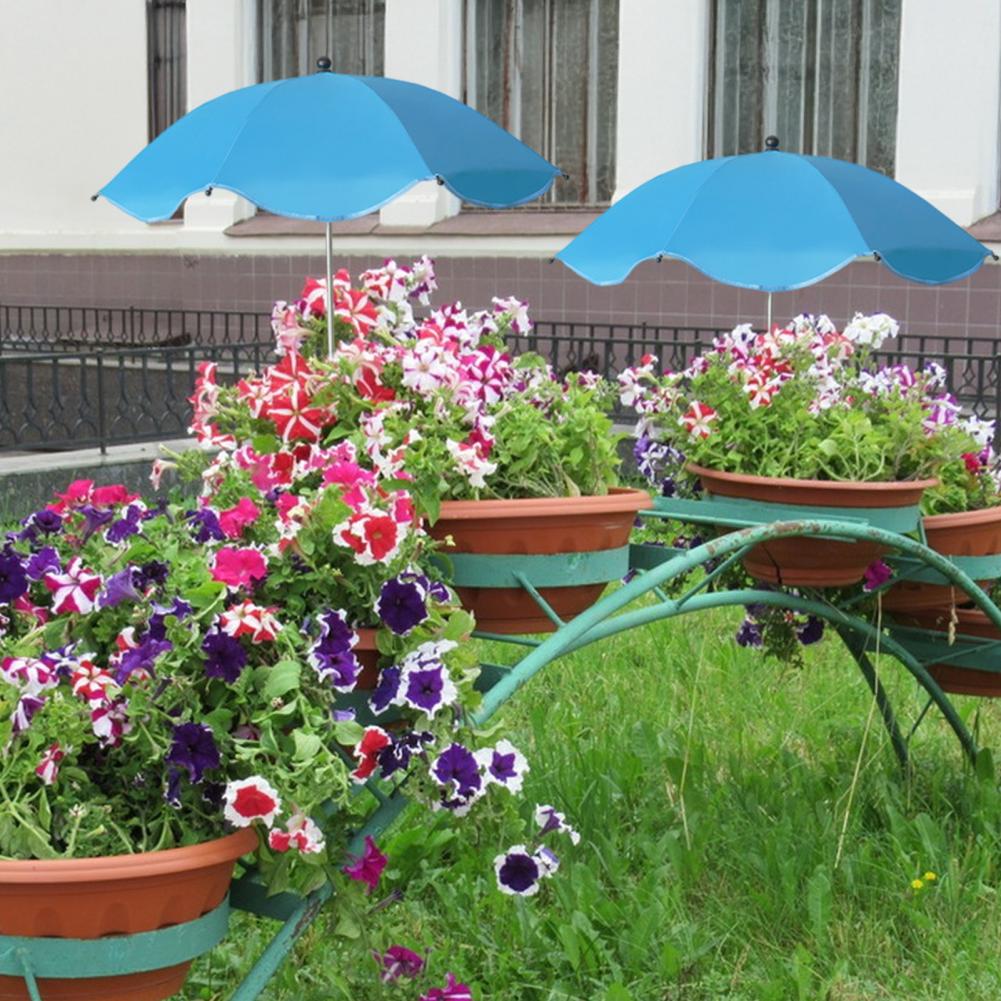 Højdejusterbar planteparasol med pæl, haveskygge, beskytter planter mod solen til potteplanter, blomsterbede til udendørs planter