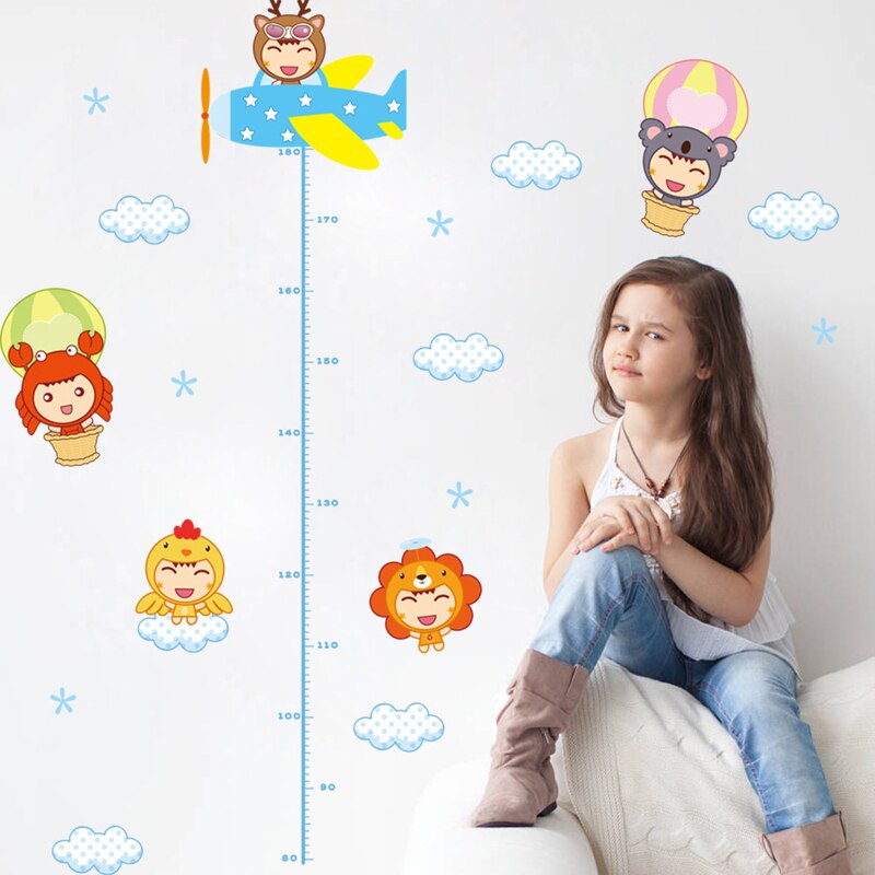 Cartoon baby height Wall Sticker for kids baby rooms bedroom decoration Mural Art Decals Wallpaper nursery Chart Ruler stickers