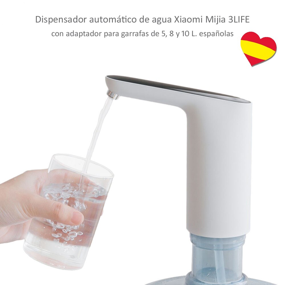 Dispensador automatico de agua Xiaomi Mijia 3LIFE con adaptador para botellas y garrafas españolas