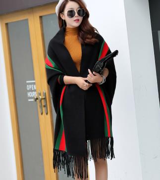 Cardigan Winter Women's Tassel Wrap Swing Cardigan Knitted Oversized Sweater Scarf Women's Sweater Blouse Plus Size: Black