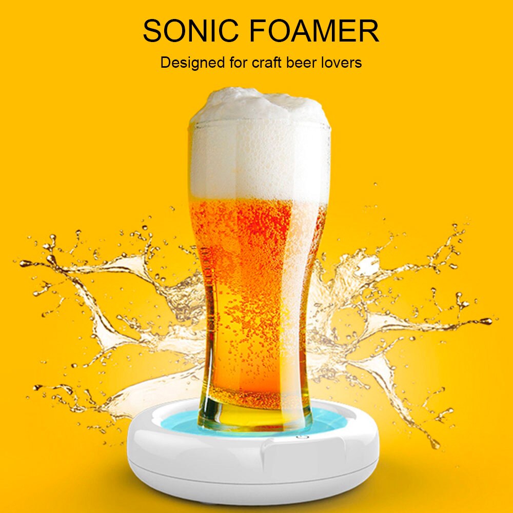 Electric beer foamer Portable Beer Foam Drinking Bubbler Ultrasonic Liquid Foam Machine Bubbler Tool Beer Cooler Decanter
