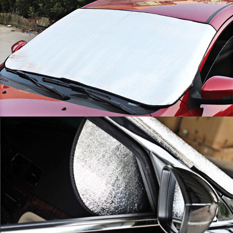 Voor Achter Auto Zonnescherm Film Zon Shades Voor Voorruit Cover Auto Zonnescherm Visor Voorruit Warmte Zonnescherm Anti sneeuw