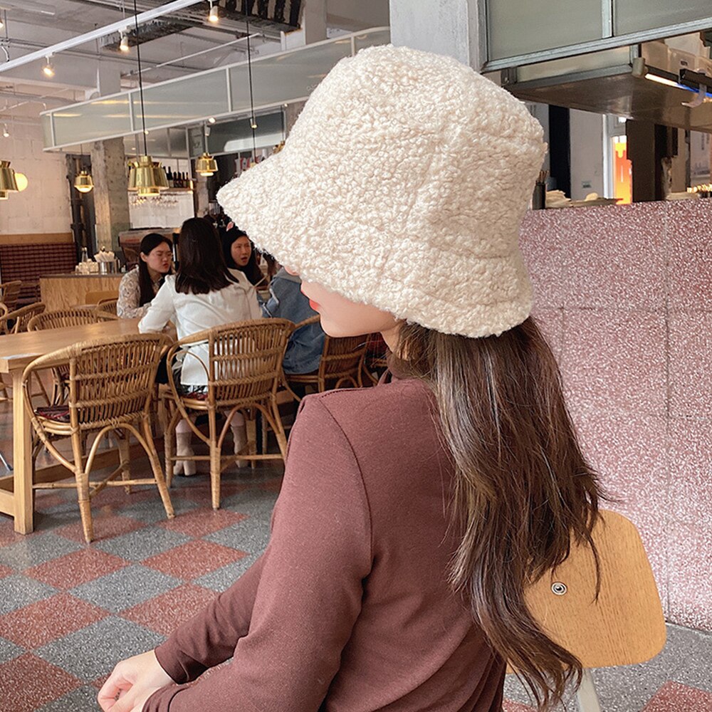 Winter dames hoeden teddy fluweel warme oorbeschermer vissershoed accessoires vintage lam fluwelen pet mooie pluche emmerhoed