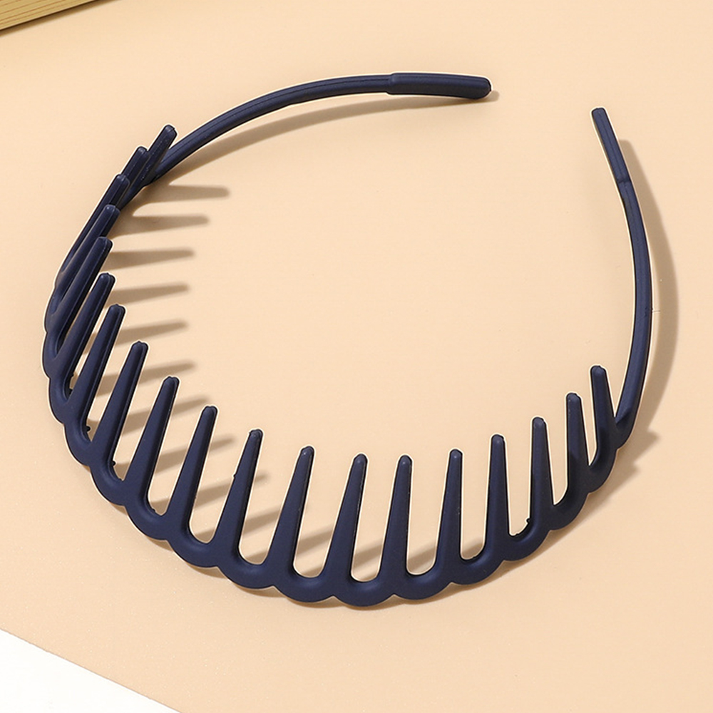 Rutschfeste Zick-Zack-Stirnbänder für Frauen und Mädchen, Haifischzähne, Kunststoff-Haarband, Zahnhaarkamm, Spitze, transparentes Stirnband: Silber