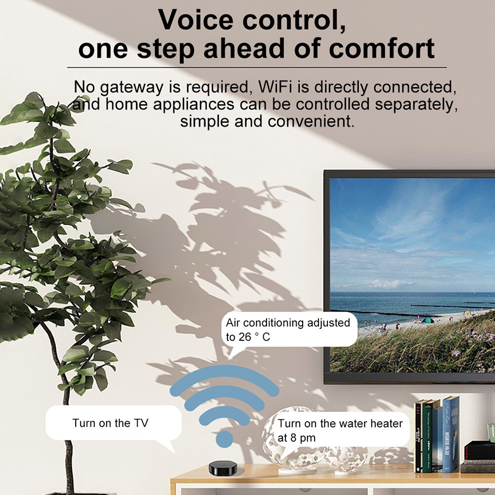 Smart IR and RF Remote Control for Smart Home WiFi IR Blaster Support APP Control, Alexa, Google Assistant