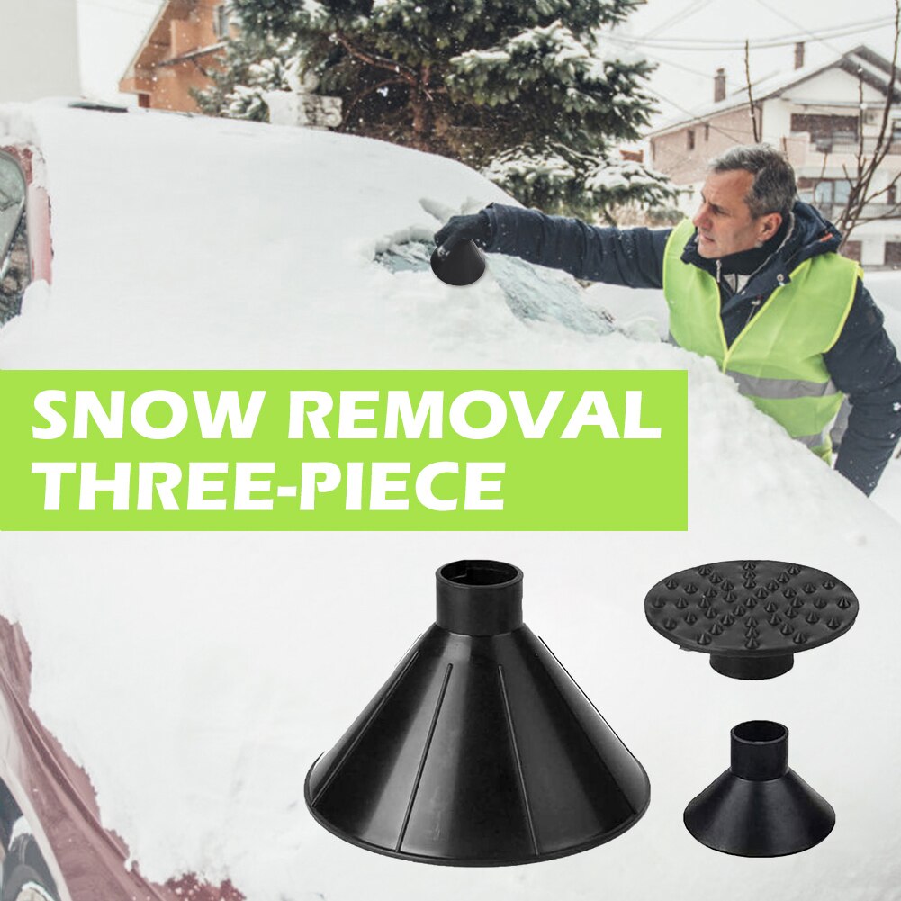 Raspador de hielo mágico de doble embudo para parabrisas y ventanilla de coche, removedor de nieve automático para el hogar, herramienta de coche con forma de cono, raspador de hielo