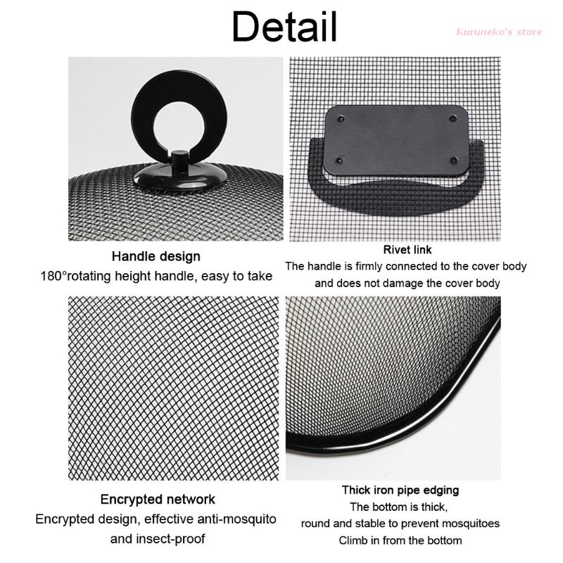 Food Dome Cover Round Shape Mesh Plate Cover Food Protection Easy to Use Clear Tent Umbrella Food Cover Net