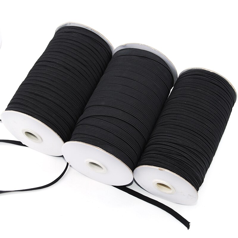 Elastische Bands Wit en Zwart een Rol 90 Meter/180 Meter 3/5/6/8/ 10/12mm Breedte Polyester voor Kleding Kledingstuk Naaien Accessoires: Black / 5mm  180meters