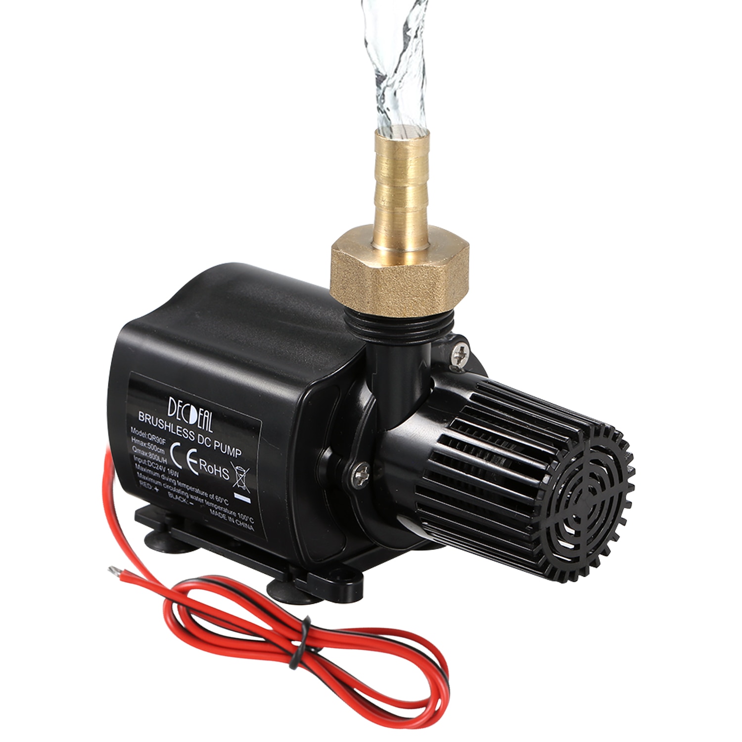 Brushless Water Pump Ultra-quiet DC24V Micro Waterproof Submersible Pump for Fountain Aquarium Pond Circulating 800L/H 16W Lift