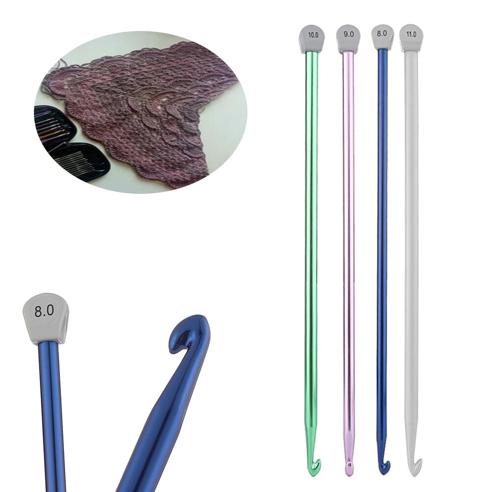 2.5-11mm 14 Size Tunisian Afghan Crochet Hooks Needle Multicolor Knitting Needles Hook Weaving Tool Long Sweater Sewing Needle