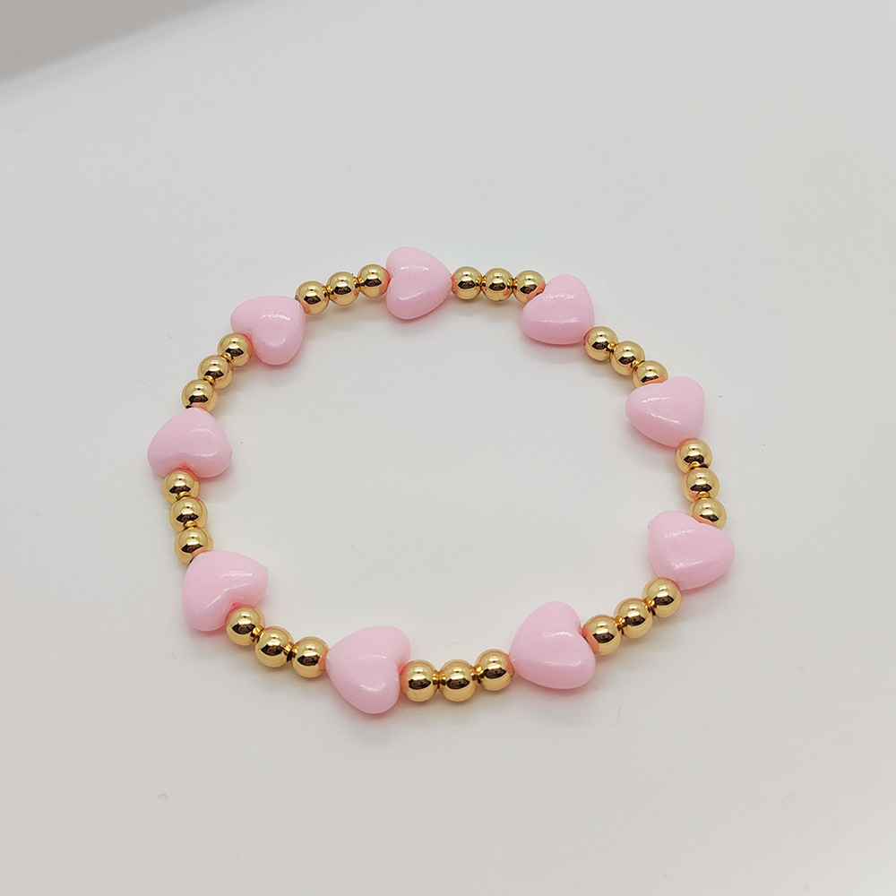 Kkbead Hart Armbanden Voor Vrouwen Valentijnsdag Cadeau Bijoux Pulseras Sieraden Y 2K Accessoires: Reddish Brown