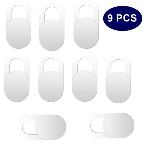 9Pcs Phone Privacy Sticker WebCam Cover Shutter Magnet Slider Plastic For iPhone Web Laptop PC For iPad Tablet Camera shutter: White 9 pcs