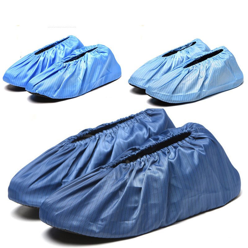 Waterproof Shoe Covers Reusable Elastic Non-slip Boot Covers Homes Guests Protective Shoes Covers Solid Blue Thick Overshoes