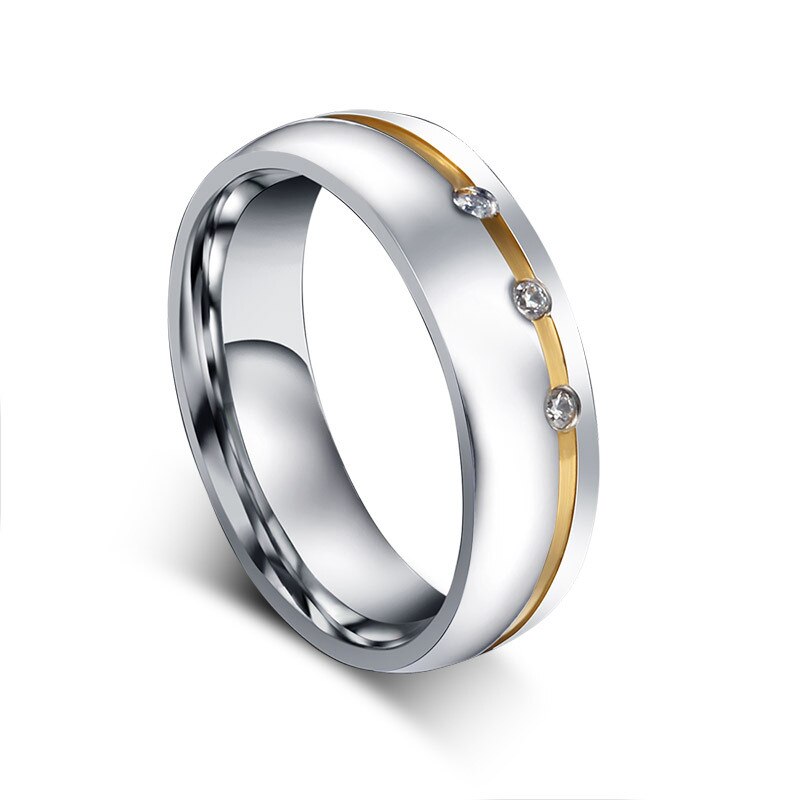 Romantische Bruiloft Ringen Voor Lover Zilver AAA Zirkoon Roestvrij Staal Paar Ringen Engagement Party Promise Ring Party