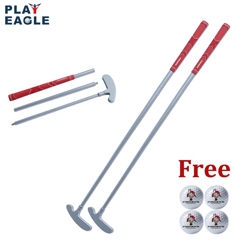 Golf 2PCS/Pack Two-Way Putter Club for Right or Left Handed Golfers Foldable Alloy Rod Head Kids Adults Golf Putter - 34" Length: Red
