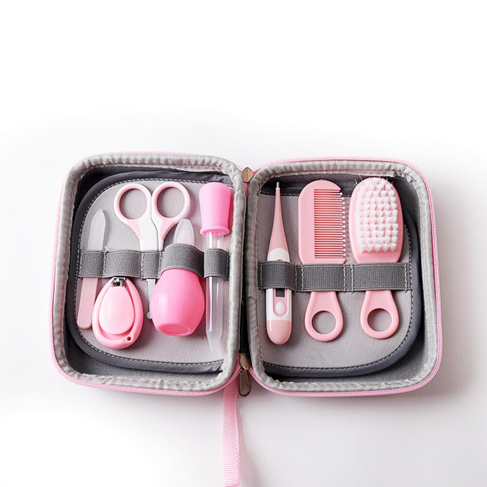 8-In-1 Baby Care Kit Creatieve Nagelknipper Nagelvijl Baby Kam Borstel Safe Feeder Neuszuiger set