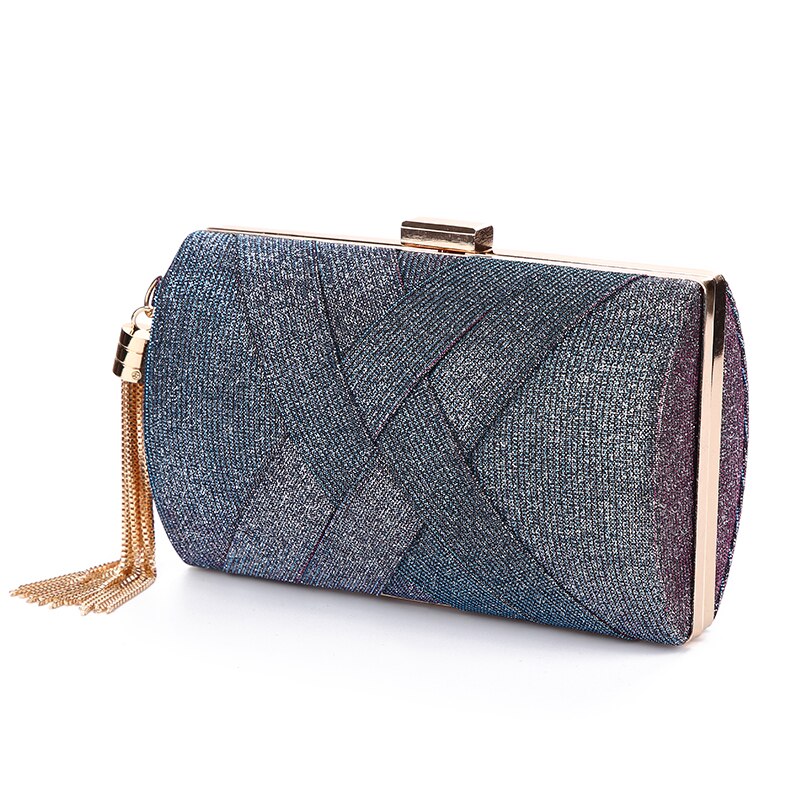 Dames sac à main femmes pochette de mariage Sequin violet sac à main pour mariée luxe gland sac à bandoulière ZD1495: Purple