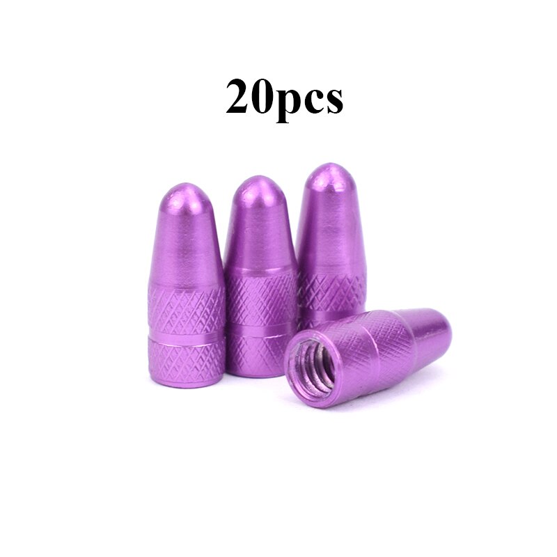 20Pc Bicycle Wheel Tire Covered Protector MTB Road Bike French Tyre Dustproof Ultralight Presta Valve Cap Bicycle Accessories: 20pc purple