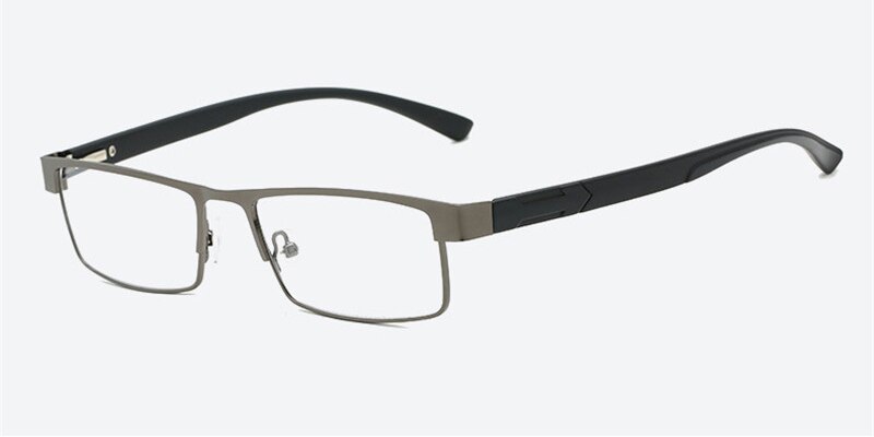Leesbrillen van titaniumlegering voor heren, niet-sferische lenzen, retro zakelijke bril met hyperopie op sterkte voor heren: +350 / Geweer