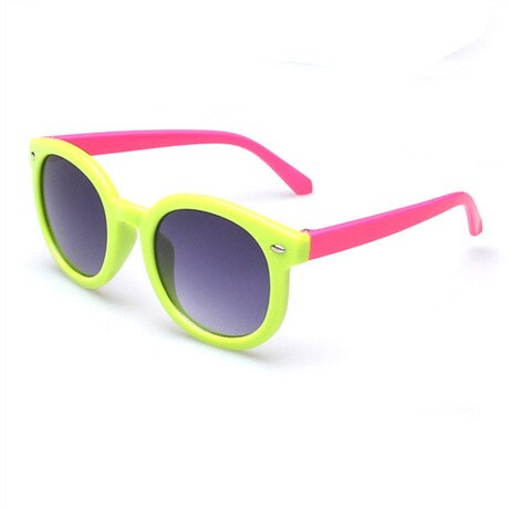Børns solbriller runde retro dreng pige briller klassiske high-end populære mærke  uv400 solbriller: C6