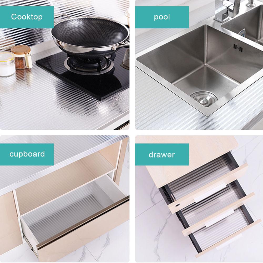 Aluminum Foil Stickers Kitchen Oil-proof Wall Stickers Waterproof Self-adhesive Wallpaper Kitchen Backsplash Striped Wallpaper