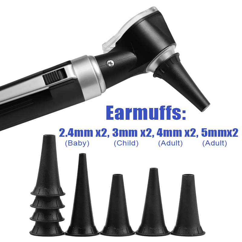 Otoscope Stylo Noir – Avec 5 Embouts Jetables – Neuf, Idéal Pour Usage Domestique