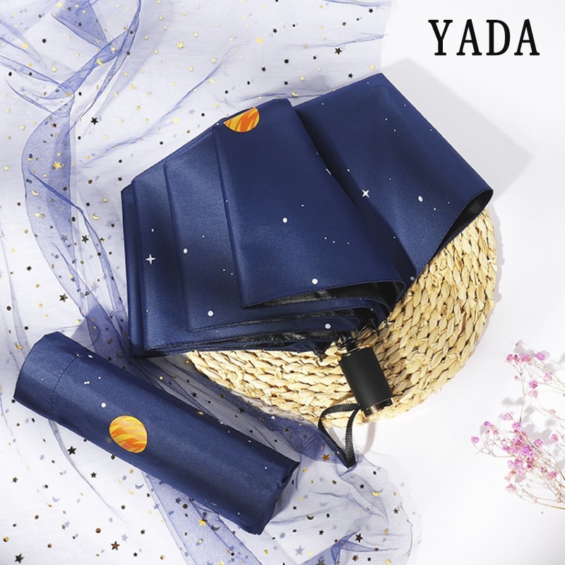 YADA-paraguas plegable de la serie Star Universe para mujer, sombrilla a prueba de lluvia, UV, YD237