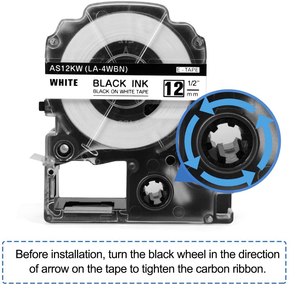 Labelife ST9K Black on Clear Compatible EPSON Label Printer Ribbon Tape Also For King Jim TEPRA Tape Printers 9mm*8m