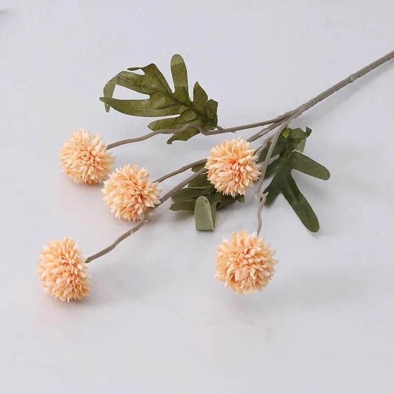 1 pçs de flores artificiais laranja com hastes mini crisântemos decoração do quarto casa diy mesa jantar centro decoração acessório: Rosa